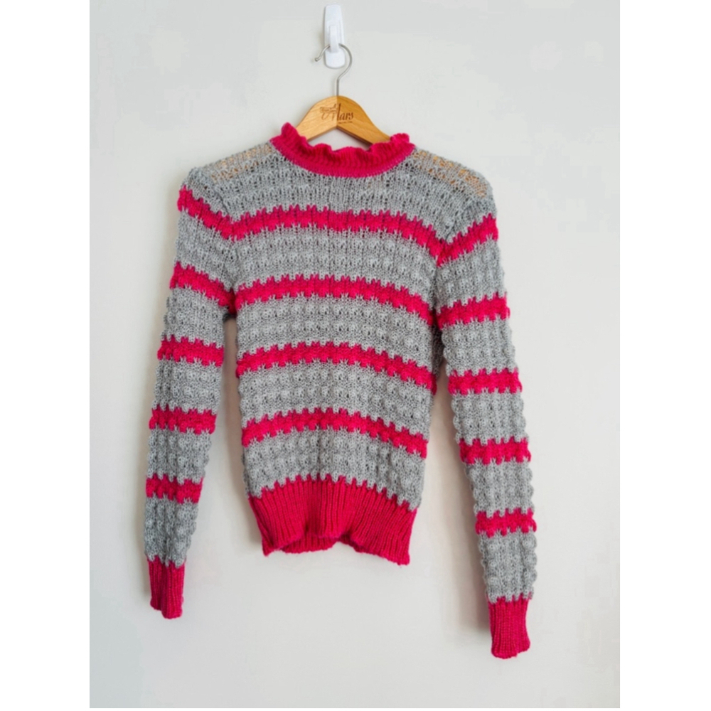 Jeff Laurent Gray Pink Knit Sweater Medium
